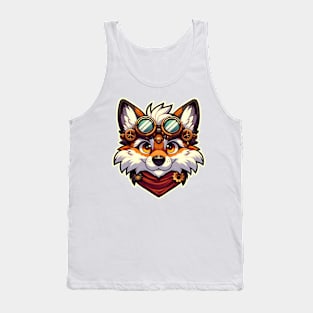 Steampunk Anthro Furry Fox Art Tank Top